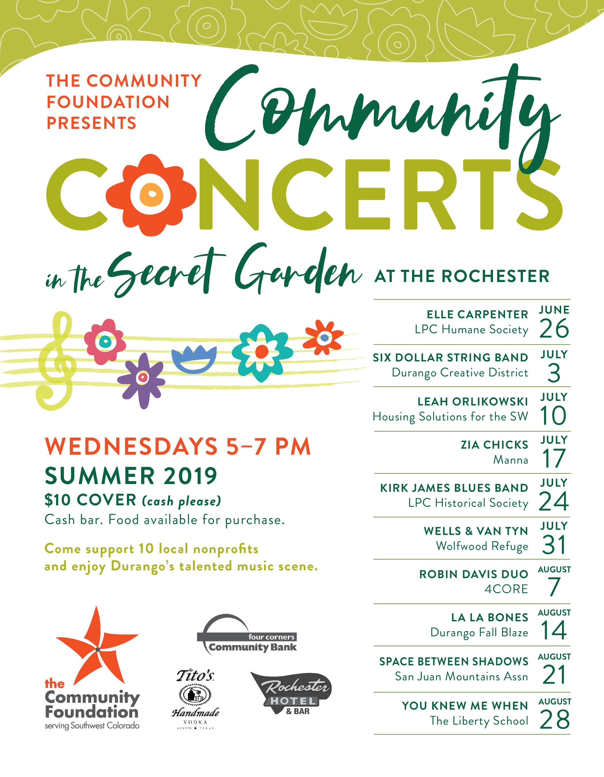 Community Concerts In The Secret Garden La Plata County Humane